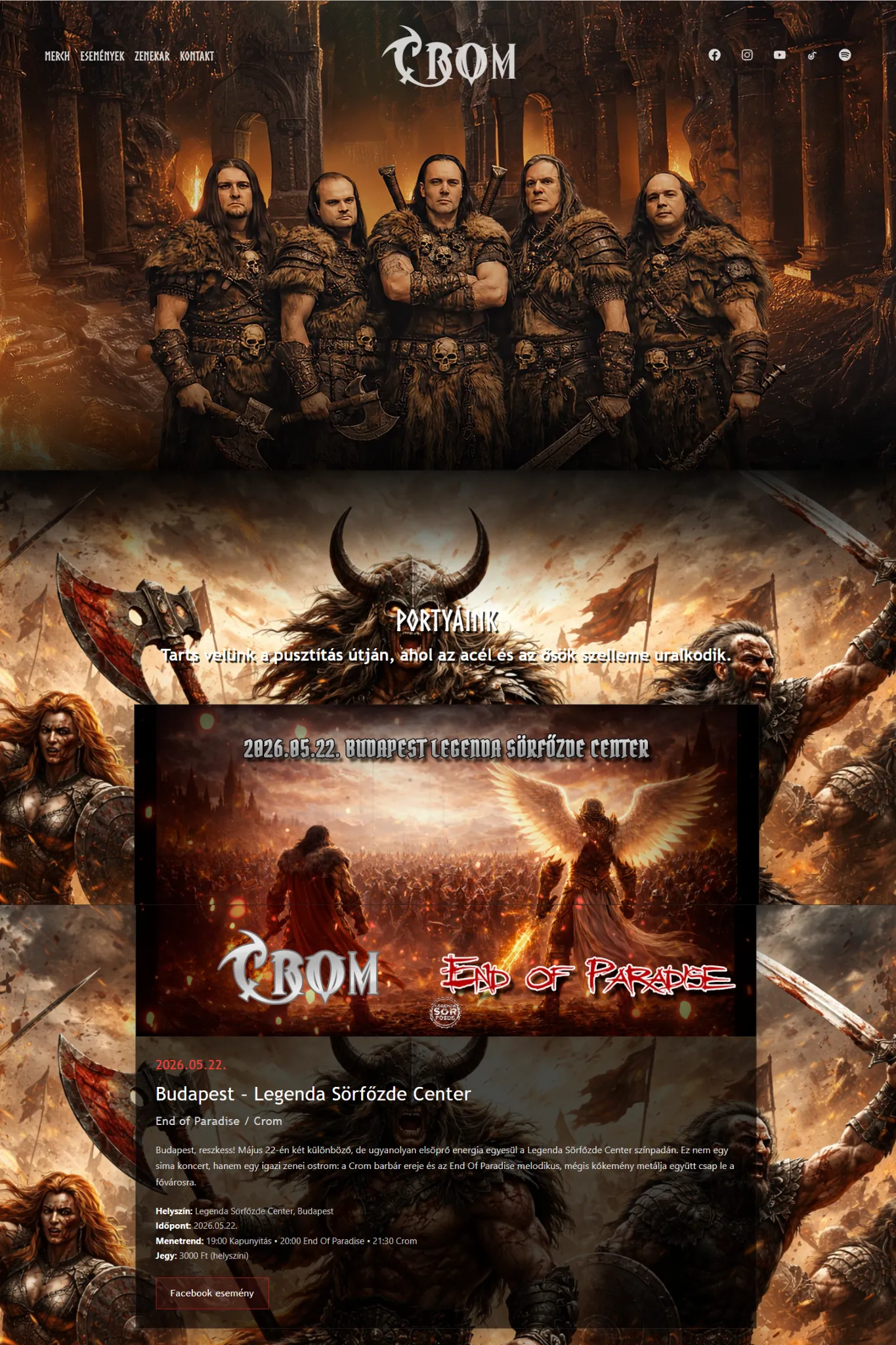 Crom Zenekar referencia weboldal